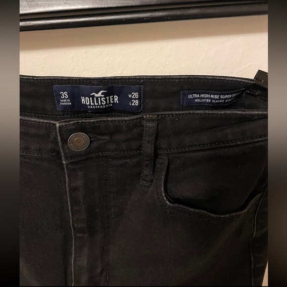 Hollister Jeans Hollister Ultra Highrise Super Skinny Black Jeans Poshmark